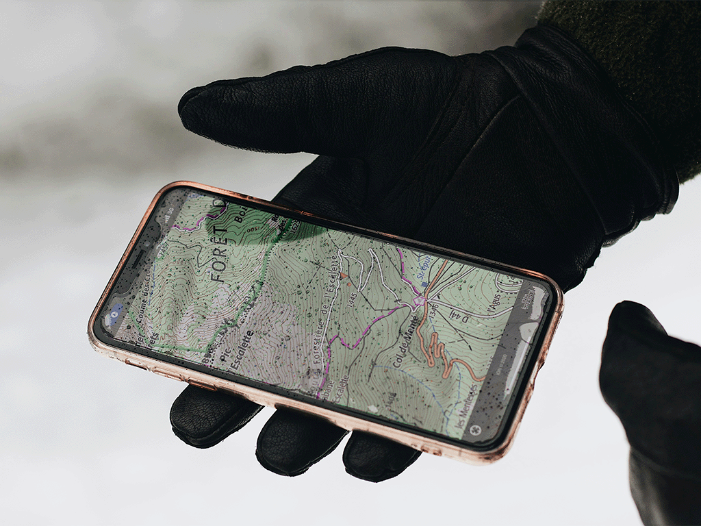 Checking maps on iphone